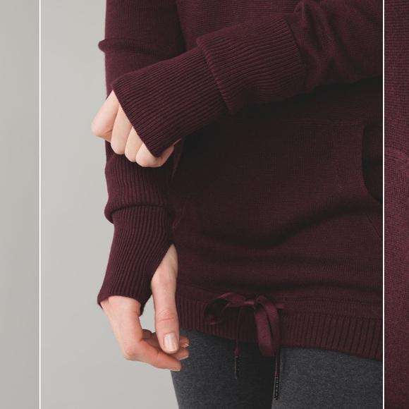 Lululemon Sweet Savasana Pullover Heathered Bordeaux Drama sweater Sz 12 hoodie - Picture 3 of 12